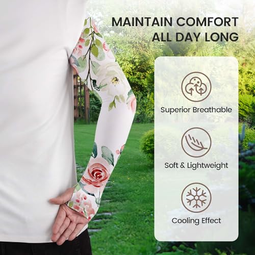 Image of YPHCDO Gardening Sleeves for Women Farm Sun Protection Thorn Proof Cooling Arm Sleeves to Cover Arms for Garden Sports