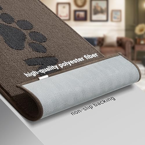 Tapete para puerta interior WLHHBO gris oscuro de 20x32 pulgadas antideslizante 3
