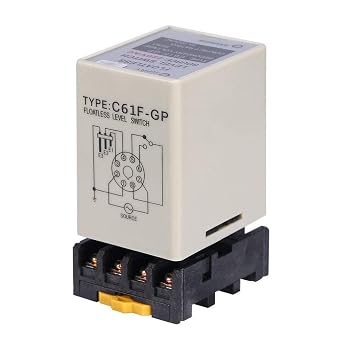 Floatless Level Switch, C61F-GP AC220V 50/60HZ Liquid Level Switch Controller With Base, Water Level Control Relay for Water Industry