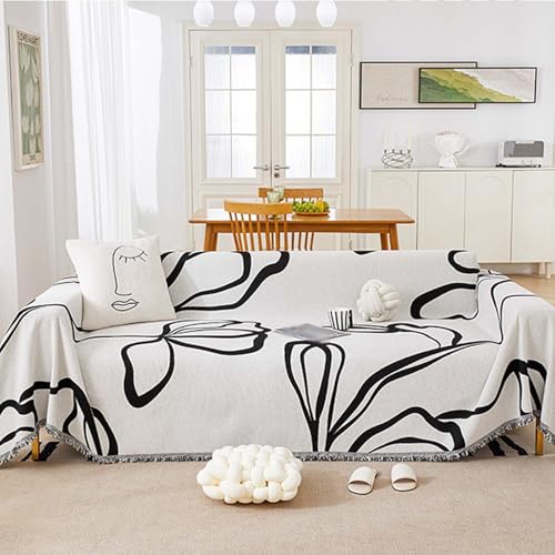 Housse de canapé extensible chenille antidérapante lavable pour canapé modulable black - 3