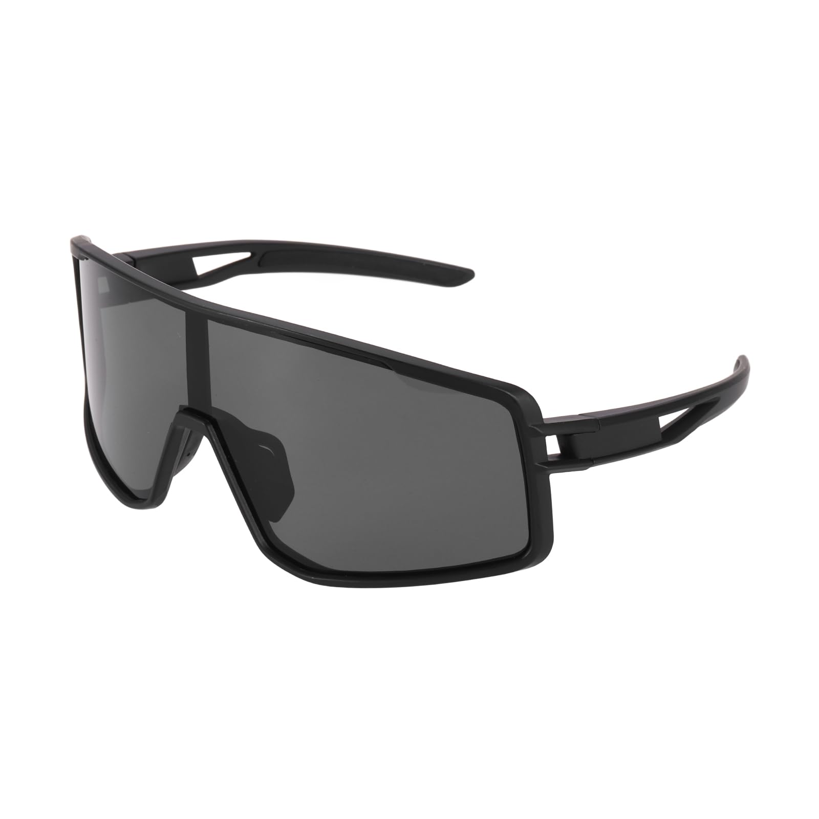 sourcing map Polarized Sports Sunglasses for Men Womens, UV400 Protection Cycling Sunglasses for Night Driving Running Skiing Fishing, Black Frame Gray — image 1