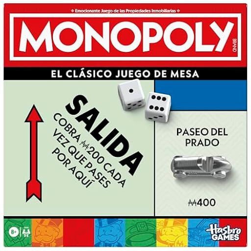 Hasbro Gaming, Monopoly Clásico, Juego de Mesa, Inversión en Familia, Tablero, Caja Almacenamiento, 6 Peones Grandes, Fiestas con Amigos, Multijugador, Dinero Colores, Juegos para niños y niñas | Ya disponible en tu tienda friki favorita! En mundofriki.es! Hasbro Gaming, Monopoly Clásico, Juego de Mesa, Inversión en Familia, Tablero, Caja Almacenamiento, 6 Peones Grandes, Fiestas con Amigos, Multijugador, Dinero Colores, Juegos para niños y niñas | Ya disponible en tu tienda friki favorita! En mundofriki.es!
