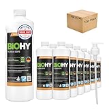 BiOHY Flüssig Seife (12 x 1 liter) + Pumpspender | Hautschonende, rückfettende Handseife...