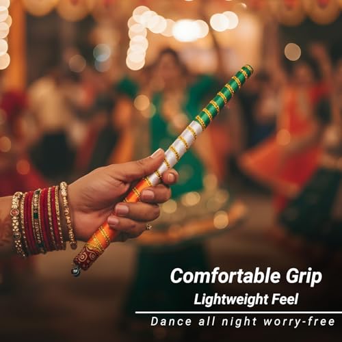SATVIK 10 Pairs (20 Pcs) Wooden Dandiya Sticks – Handcrafted Multicolor Dance Props for Events & Cultural Performances - image 7