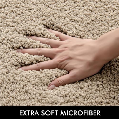 MIULEE Tan Bathroom Rugs and Mats Set 3 Pieces 20x20+16x24+20x30 Inch by MIULEE - Used condition - Image 3