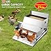 Automatic & Treadle Chicken Feeder, Rat Proof Chicken Feeder with Pedals, Sturdy Galvanized Steel Build & Weatherproof Locking Lid, Rain and Moisture Proof, No Waste, Suitable for Poultry