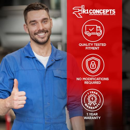 R1 Concepts Front Brake Kit| Hardware, Sensor Wire| Ceramic Brake Pads and Drilled Slotted Brake Rotors| 1EC.63049.52 | 12.0" Front Rotor by R1 Concepts - Used condition - Image 8