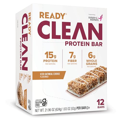 Ready Protein Bars High-Protein Snack with 15g Whey Protein With Flaxseeds and Omega-3s for Sustained Energy Supports Lean Muscle and Recovery Iced Oatmeal Cookie 12 Pack