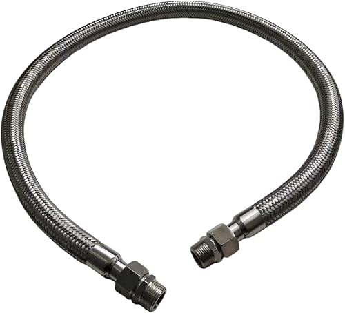 Miniatura 4 de Manguera de puente de compresor de grado industrial, 34" NPT macho x 48" de longitud, 750F, 450 PSI, conexiones de ambos lados giran libremente,