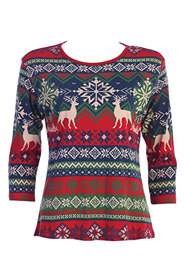 Jess & Jane Wonderland Holiday Cotton Top - 14-1119 Red