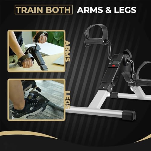 Image of BIONFIT Gym Exercise Cycle for Home Workout, Adjustable Resistance, Portable Mini Exercise Bike for Low-Impact Fitness, Desk or Chair Pedal Machine, Ideal for Seniors, Rehab, and Cardio Training