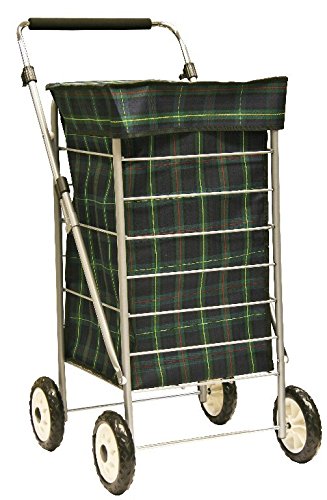 Sabichi Green 4 Wheel Tartan Shopping Trolley.