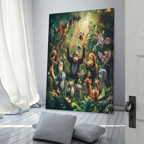Animaux de la jungle murale impression sur toile premium 50x75cm - 3