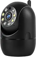 Câmera Smart Segurança Baba Eletrônica Ip WiFi Giratória Panorâmica Visão Noturna Microfone Antena Full HD Pet Vigilância Ambientes Internos e Externos Compatível Com SmartPhones PREMIUM (PRETA)