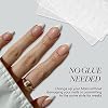 Glamnetic Press-On Nails - Bubble Gum Glaze | Super Strong Brush On Nail Glue & Nail Adhesive Tabs | Short Almond Pink French Tip Nails with a Glazed Finish | 15 Sizes - 30 Nail Kit with Glue