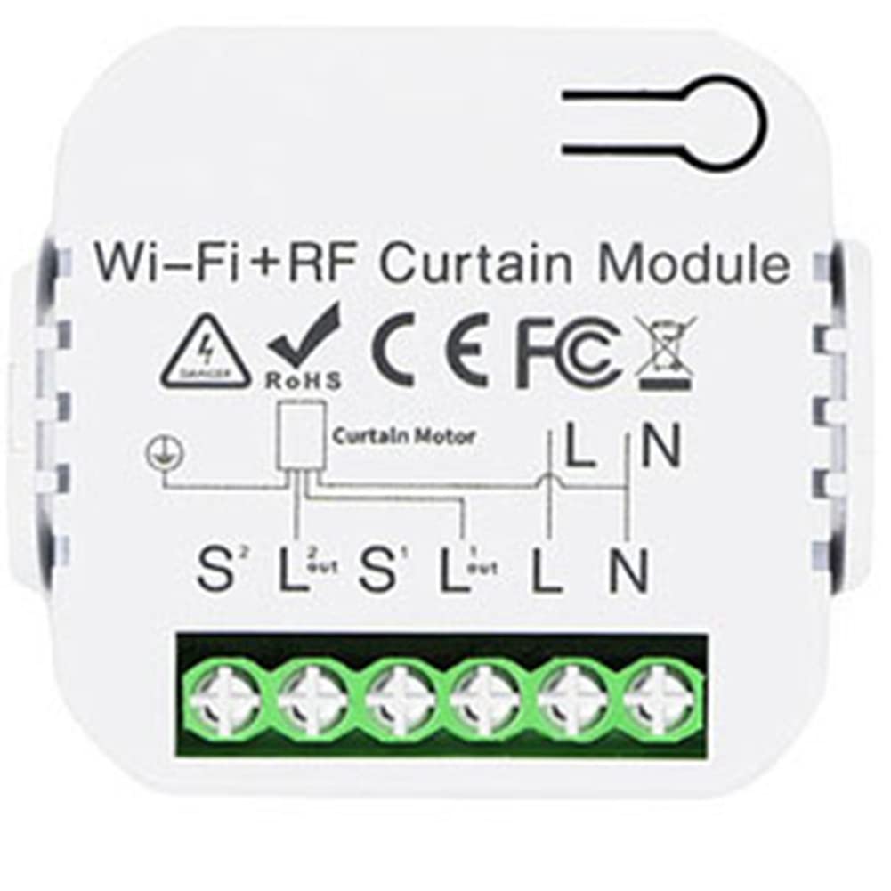 UrbanNest Interrupteur de Rideau Aveugle Tuya Smart Life WiFi 433Mhz avec TéLéCommande pour Commande de Volet Roulant éLectrique, 1RC 1RE
