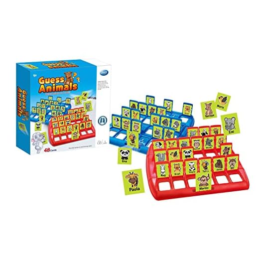 Seii Guess brädspel, intressanta djur gissa brädspel, bärbart gissningskortspel, frågor svar spel för barn över 3 tonåringar vuxna