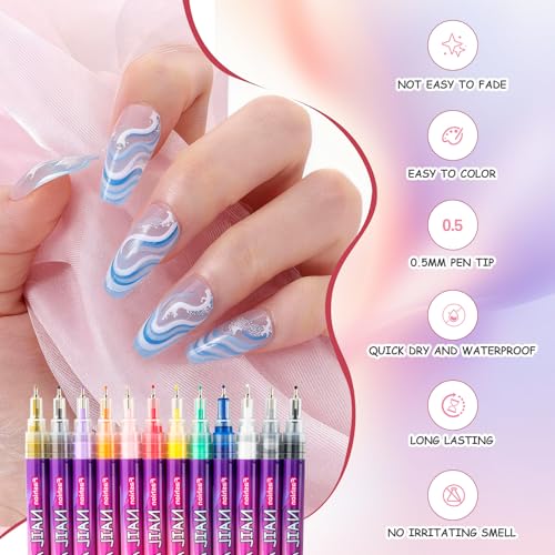 12-Color Nail Art Marker Pens Set at 50% Off with Code - Image 3