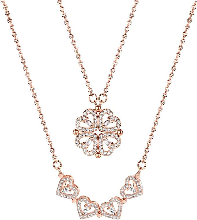 See full amazon price history chart for El Regalo 4 Detachable Heart Shaped Four Leaf Clover Convertible Pendant Necklace- Anti Tarnish/Stainless Steel Waterproof Heart Magnetic Folding Pendant (AD Clover Leaves) For girls El Regalo 4 Detachable Heart Shaped Four Leaf Clover Convertible Pendant Necklace- Anti Tarnish/Stainless Steel Waterproof Heart Magnetic Folding Pendant (AD Clover Leaves) For girls (B0C99K81VM) Amazon Price History, Amazon Price Tracker