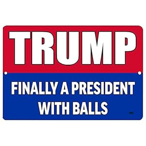 Rogue River Tactical Funny President Donald Trump Blue Metal Tin Sign Wall Decor Man Cave Bar