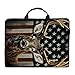 RWUTYTIUL Laptop Shoulder Bag Sleeve Case for Women Men 17 Inch, Large Capacity Waterproof PU Leather Computer Handbag Suitable for 15.6" 16" 17 Inch iPad/Netbook/Tablet/Reader, American Flag Deer