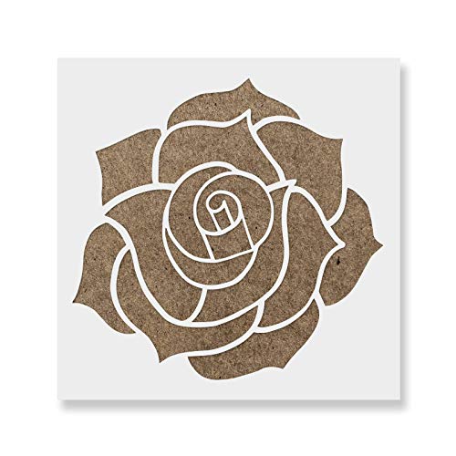 Rose Stencil - Decorative Nature Stencil, Rose & Flower Templates