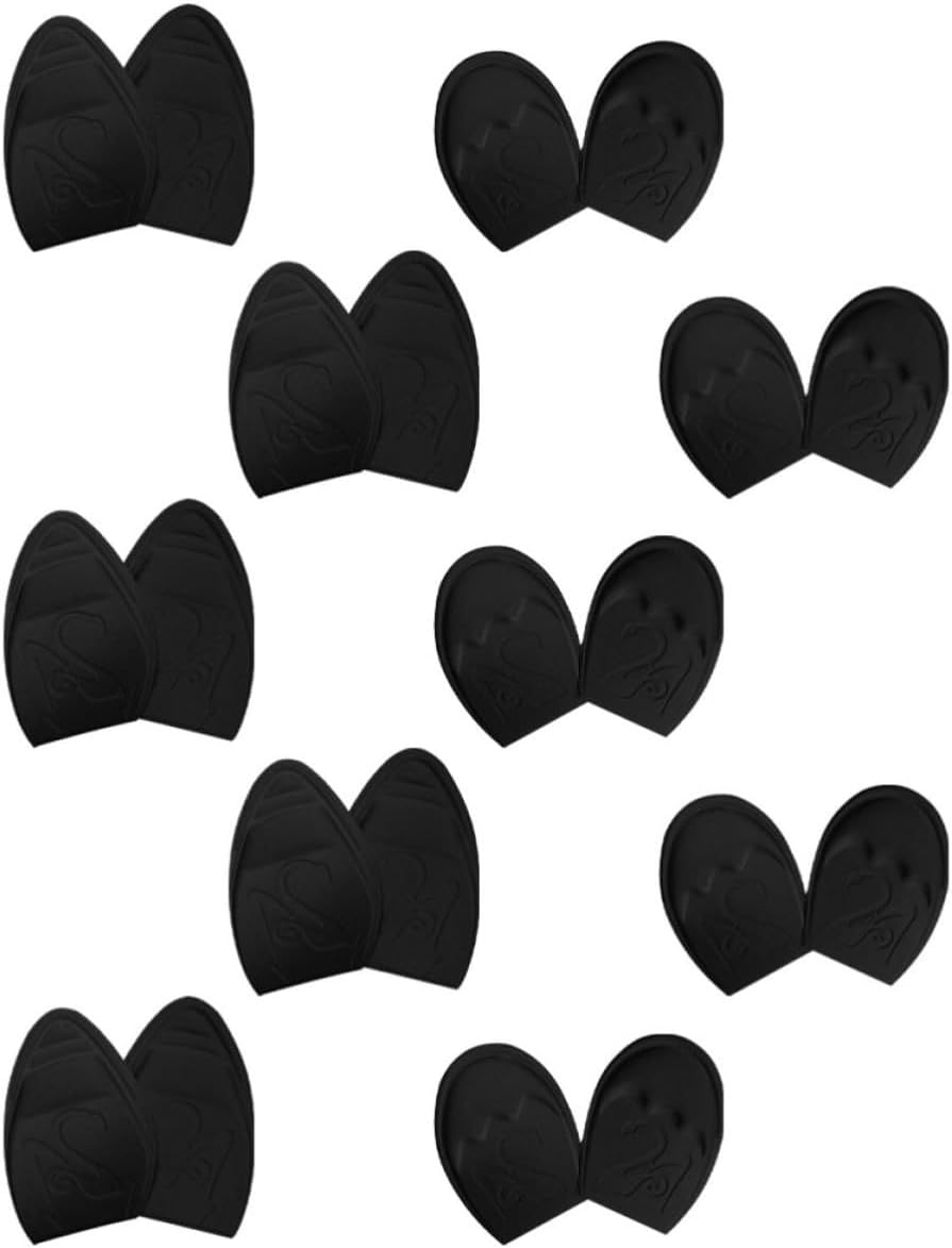 10 Pairs Black Sponge Toe Filler Inserts for Shoes, Reusable Forefoot Cushion Pads to Comfort and Stability, for Sports Shoes and Everyday Wear