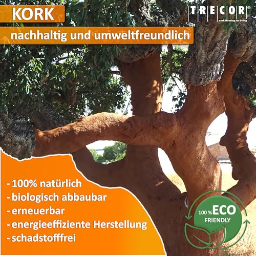 ökologische Trittschalldämmung TRECOR Rollenkork/Trittschallkork - Stärke 2 mm - Dichte: 200 kg/m³ - 10 m² Rolle