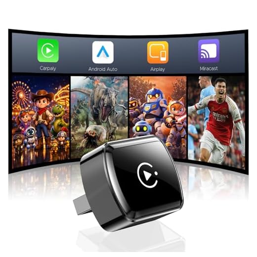 LAMTTO Wireless CarPlay Adapter für iPhones & Android Auto,AirPlay/Miracast, Von Kabelgebunden Auf Kabellos, Plug & Play, Mini Car Play Dongle Nur Kompatibel mit Autos 2016+ mit Wired AppIe CarPlay