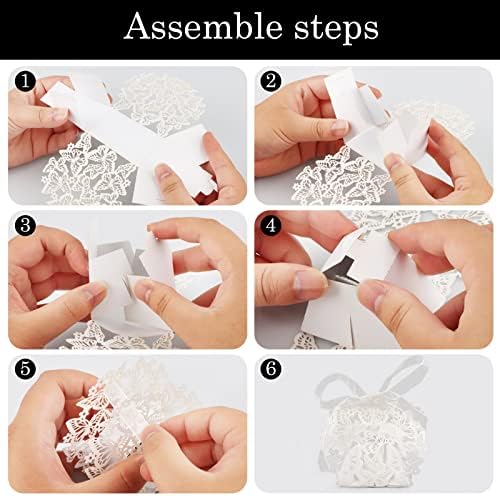 20 Pcs Wedding Favours Boxes Decoration Sweets Boxes with Ribbon Party Favour Boxes Small Sweets Gift Box for Christening Decorations Kids Party