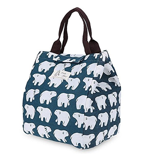 Bolso térmico iTemer, de lona, impermeable, plegable, para niños y adultos Polar bear