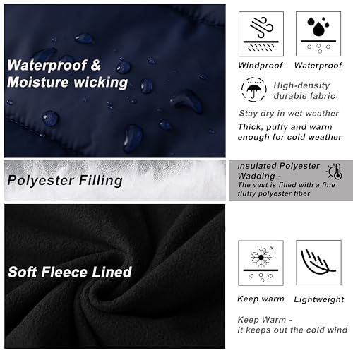 Image of VtuAOL Men's Puffer Vest Outdoor Padded Vest Softshell Outerwear Vest for Travel Hiking