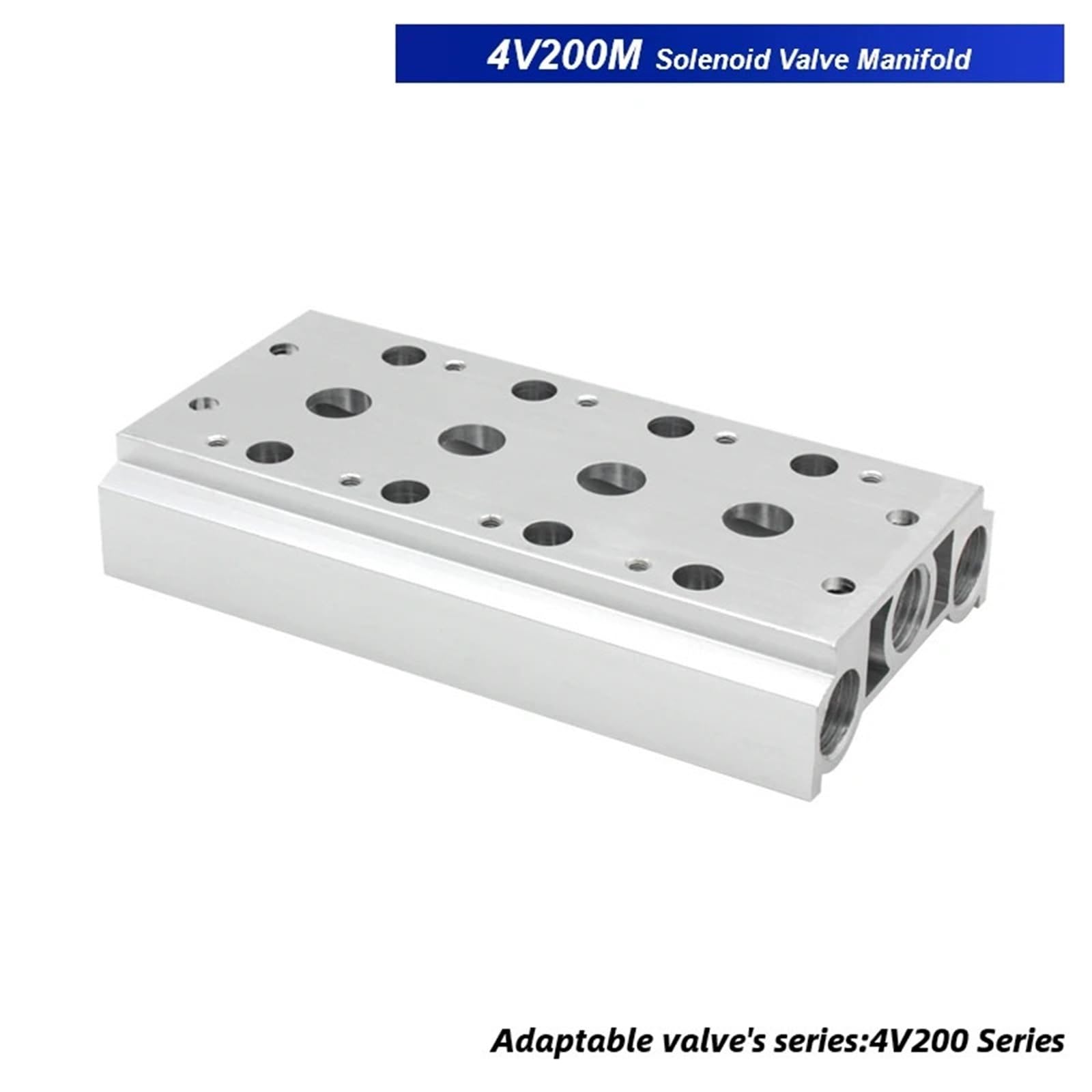 Colector 4V200M for electroválvulas serie 4V200 4V210-08 4V220-08 4V230-08 Colector de base de placa de válvula Colector de escape de aire(4V200M 5F)