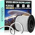 GZBtech Flexible LED Neon Rope Lights 100FT,AC 110-120V Waterproof Strip Light, 120 LEDs/M Cuttable Connectable Neon Lighting for Indoor Outdoor Home Decor/Commercial Building Use-Cold White 30M