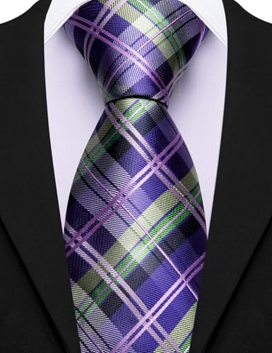 Image of Barry.Wang Men 6PCS Tie Silk Gift Necktie Clip Woven Tie Sets Party