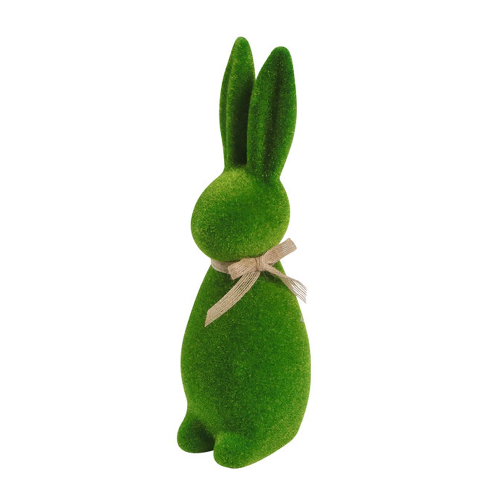 YROHGKPN Flocking Moss Rabbits Statues Spring Rabbits Figurines Indoor Easter Decorations Decorative Ornament Table Centerpieces Tabletop Ornament