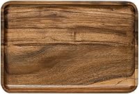 Vista 3 de HomeImpel Plato de madera, platos de cena de madera, bandeja de madera para servir, plato de madera para dulces, fruta, postre, aperitivo, postre