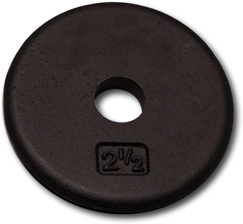 Body-Solid Standard Black Iron Weight Plate - Perfect for Strength Training, Home Gym, and Barbell Workouts - Fits 1" Bars
