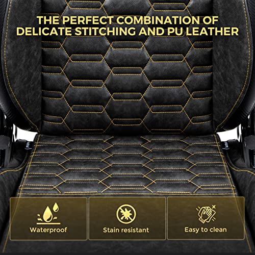 Aodrova Gaming Chair With Bionic Headrest And Lumbar Pillow,Racing Style Pu Leather Ergonomic Gamer Chair With Footrest For Adult(Grey) #TOP5