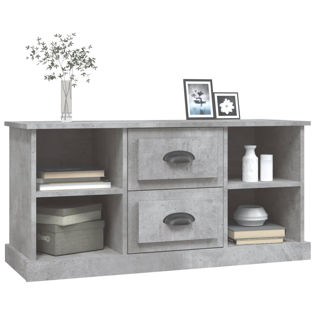 Hothingwell Szafka pod telewizor szary beton 99,5x35,5x48 cm drewno