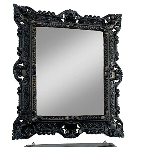 artissimo 3047 Miroir mural, style baroque, antique, rococo, 45 x 38 cm, décoration murale, style gothique, noir