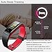 Fitness Tracker,YAMAY Fitness Watch Heart Rate Monitor Activity Tracker,Color Screen Dual-Color Bands IP68 Waterproof,with Step Counter Sleep Monitor 14 Sports Tracking for Women Men (Black-Red)