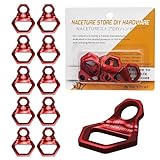 モーターサイクル固定アンカーフック ヘビーデューティ ステンレススチール10個セット - トラック、キャンピングカー、トレーラー、トラックベッド用のダートバイク固定ストラップリングアクセサリー (Sサイズ-赤色)