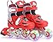 Scarpe da pattinaggio a rotelle Pattini in linea regolabili per bambini e adulti Lame per esterni Pattini a rotelle con ruote LED completamente illuminate Pattini in linea sicuri e durevoli per rag