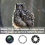 85mm f1.8 Portrait Lens - EF Lens for Canon, Manual Focus (MF) for Canon EOS Rebel T8i T7i T7 T6 T6s T6i SL3 SL2 90D 80D 77D 4000D EOS-1D X Mark III/II, 5D Mark IV, 6D Mark II etc (EF Mount) - Image 5