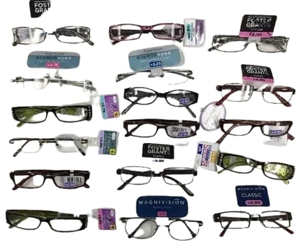 Foster Grant Reading Glasses -10 Pairs Assorted Bulk Magnivision, EZ Readers, Spare Pair, Essentials and other FGX brand READING GLASSES Assorted Strengths And Styles 1.25 - 3.25 by Foster Grant - Used condition - US$17.50
