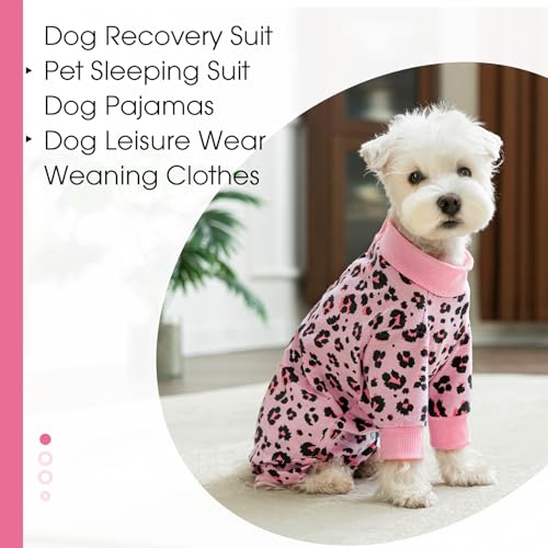 Image of Dog Surgery Recovery Suit for Small Dogs, 4-Legged Dog Onesie After Surgery with Back Snaps, Breathable Cotton Spay and Neuter Bodysuit for Female and Male Dogs