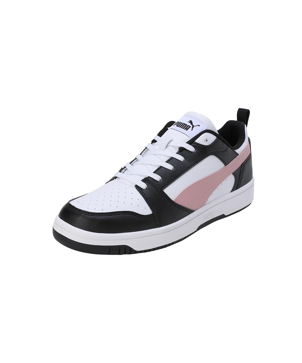 PUMA Rebound V6 Low Herren Sneaker, White Future Pink Black, 44 EU