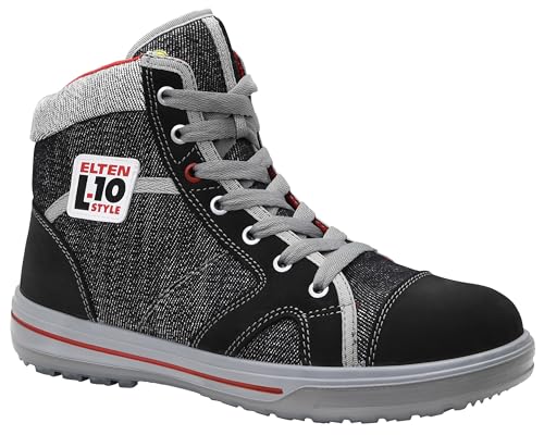 ELTEN Sicherheitsschuhe Sensation Up Mid ESD S3S, Damen und Herren, Leder/Textil, Stahlkappe, leicht, sportlich 43, Schwarz