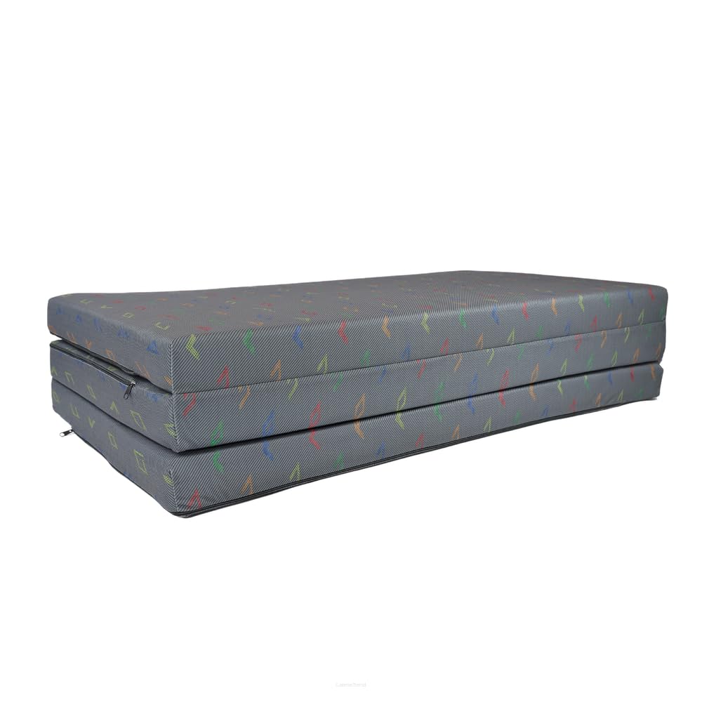 FORTISLINE Matelas de voyage pliable XL 195 x 120 x 8 cm | Matelas d'invité pliable | Certificat Oeko-Tex | Housse microfibre amovible | Mousse de polyuréthane | Idéal pour le camping et les invités